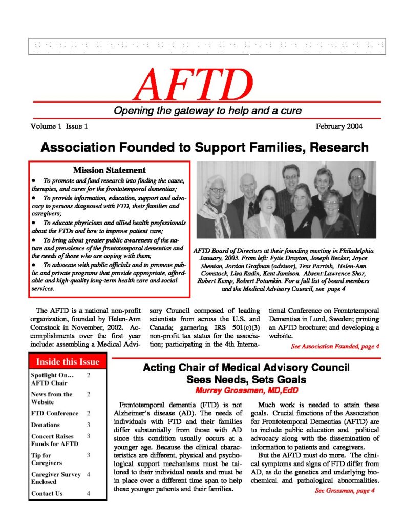 AFTD News Spring 2004