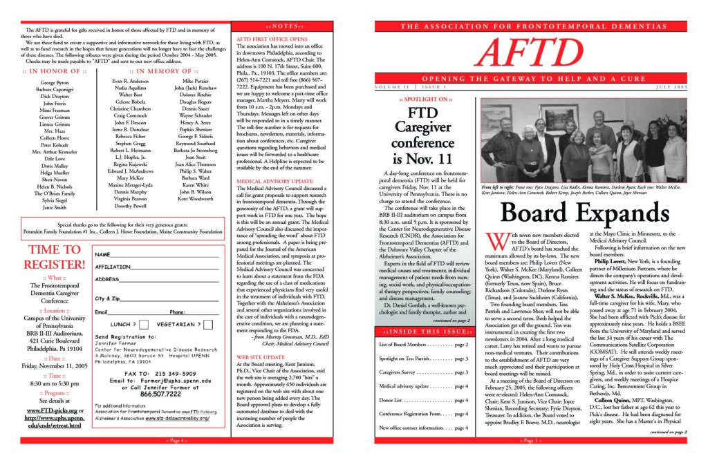 AFTD News Spring 2005