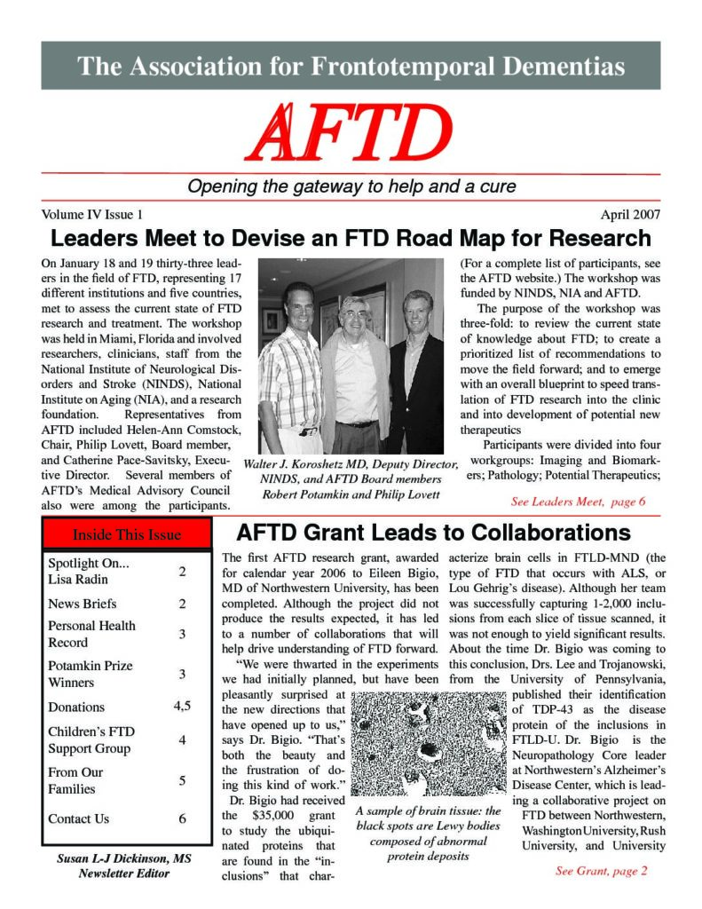 AFTD News Spring 2007