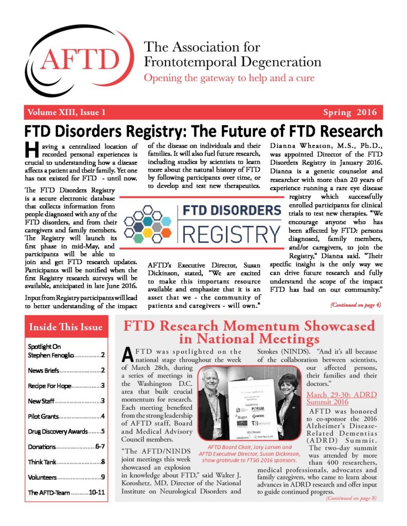 AFTD News Spring 2016