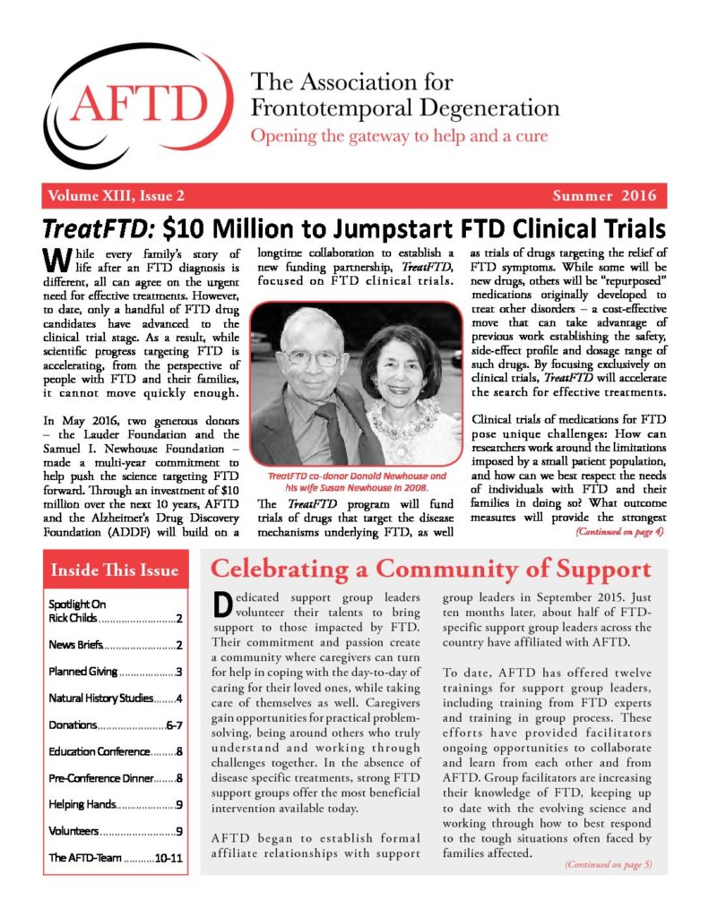 AFTD News Summer 2016