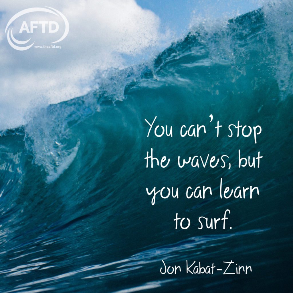 You can't stop the waves but you can learn to surf. Jon Kabat-Zinn