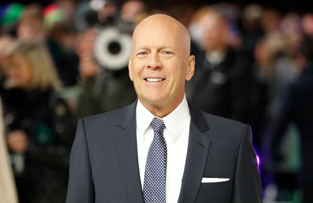 Bruce Willis poses on arrival for the European premiere of Glass in central London on Jan. 9, 2019.