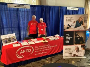 Photo: AFTD volunteers at an information table