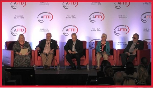 Photo: Persons with FTD Advisory Council presenting at the 2025 AFTD Education Conference.ย Sandy Howe is seated second from the left.