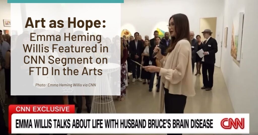 Art as Hope: Emma Heming Willis Featured in CNN Segment on FTD In the Arts; photo of Mrs. Willis hosting the exhibition.