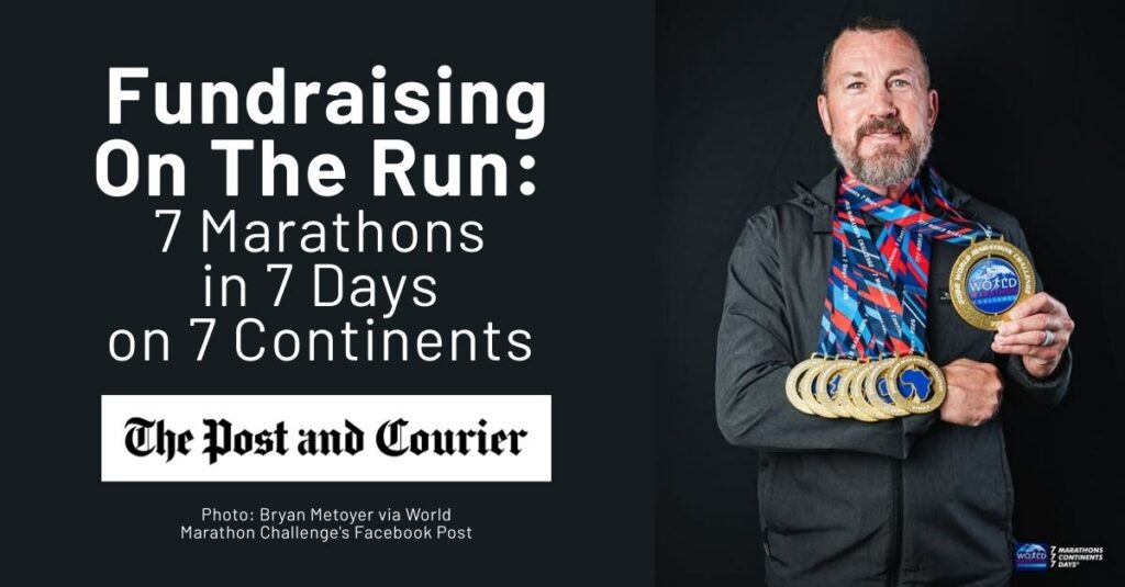 Fundraising On The Run: 7 Marathons in 7 Days on 7 Continents - photo of Bryan Metoryer with marathon medals